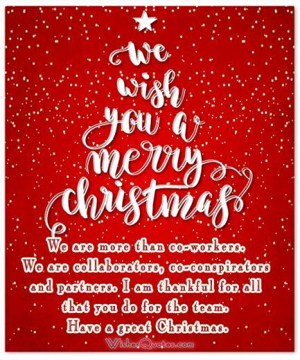 Christmas Greetings For Coworkers By WishesQuotes