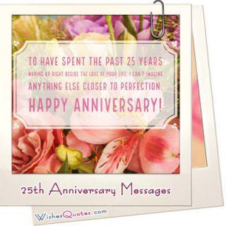 Silver Jubilee Anniversary 25th Wedding Anniversary Messages