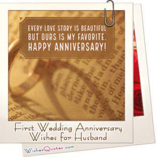 Romantic First Wedding Anniversary Messages For Husband